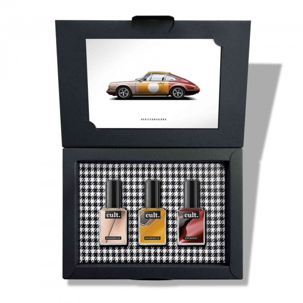 Nagellack Set Porsche Saharabeige, Bahamagelb Arenarot Geschenk Damen Oldtimer Classic Car gift ladies