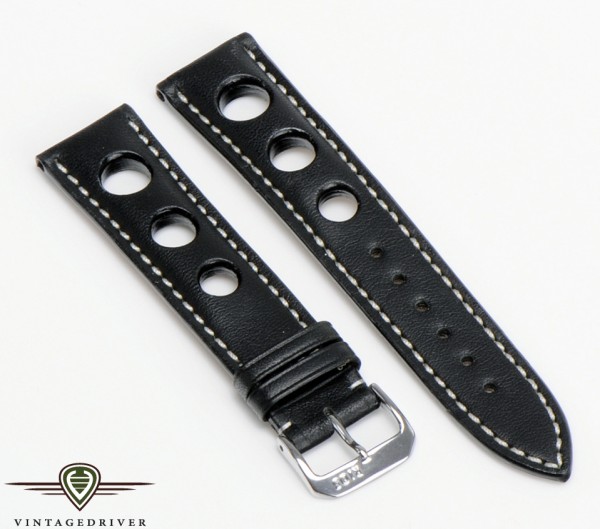 Rallye Band Armbanduhr Leder schwarz