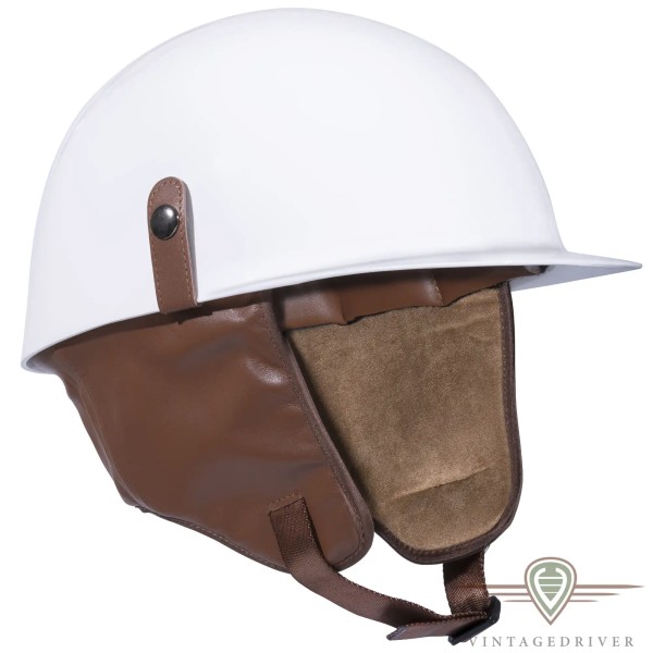 helmet by vintagedriver white brown weiß braun