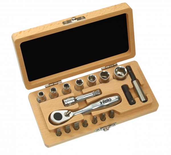 vintagedriver Werkzeug-Set XS Classic 18 in der Holzbox