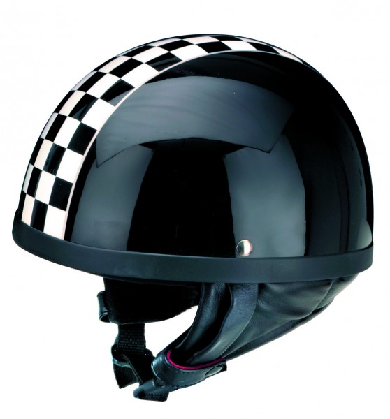 Halbschalenhelm Zielflagge schwarz RB 511 TT Tourist Trophy für Roller Moped Motorrad Oldtimer
