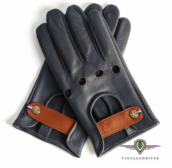 Roadr Fahrerhandschuhe schwarz Driving Gloves black Autofahrerhandschuhe retro